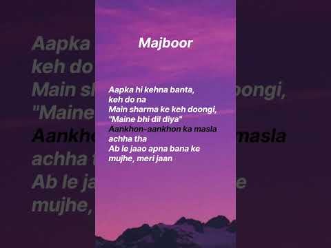 Majboor Song Lyrics 🥀 | Trending Reel Song 2026